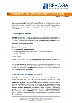 Merkblatt - Die neue Zusatzstoffverordnung PDF